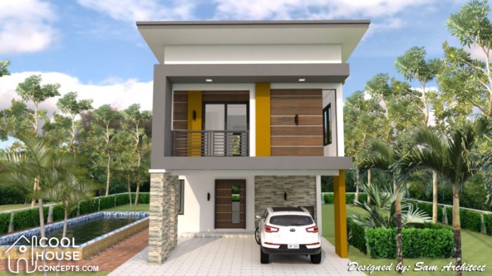 Desain rumah minimalis 3 kamar dua lantai