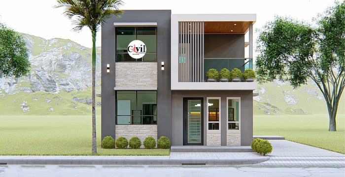 Desain rumah minimalis 2 lantai 7x20