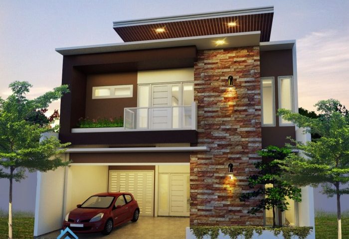 Desain rumah luas tanah 10x15 2 carport