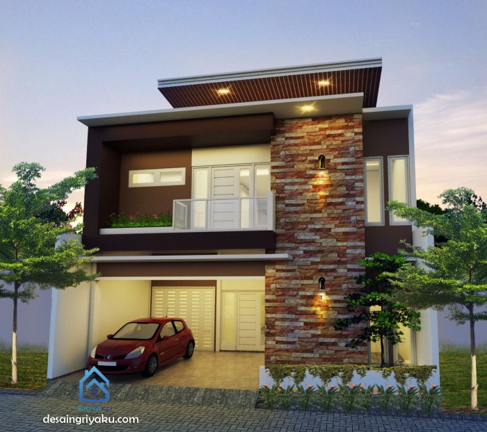 Desain rumah luas tanah 10x15 2 carport