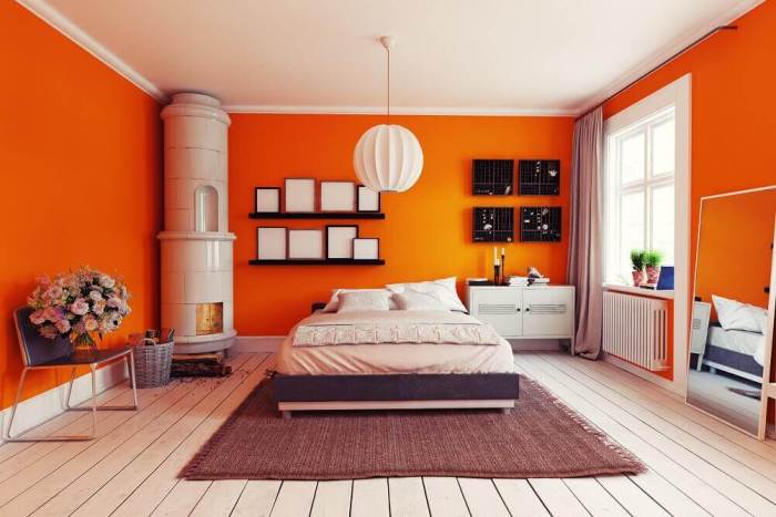 Orange wandfarbe wohnzimmer