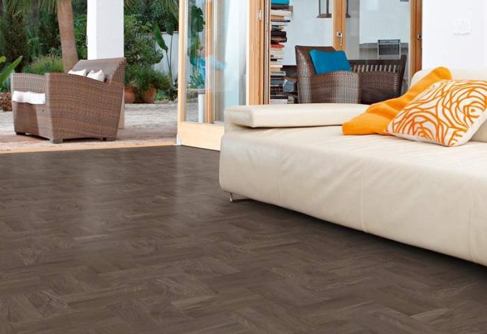 Oak parquet smoked natural