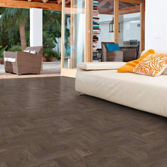 Oak parquet smoked natural