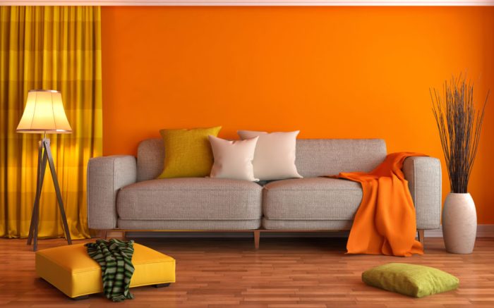 Orange wandfarbe wohnzimmer